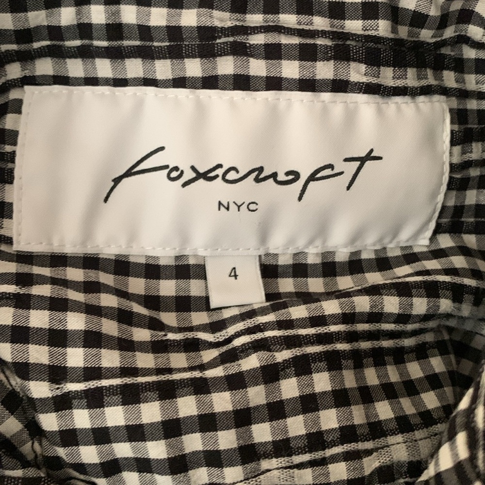 Fox Croft Plaid Light Jacket - Black and White - Size 4 - Picture 2 of 3